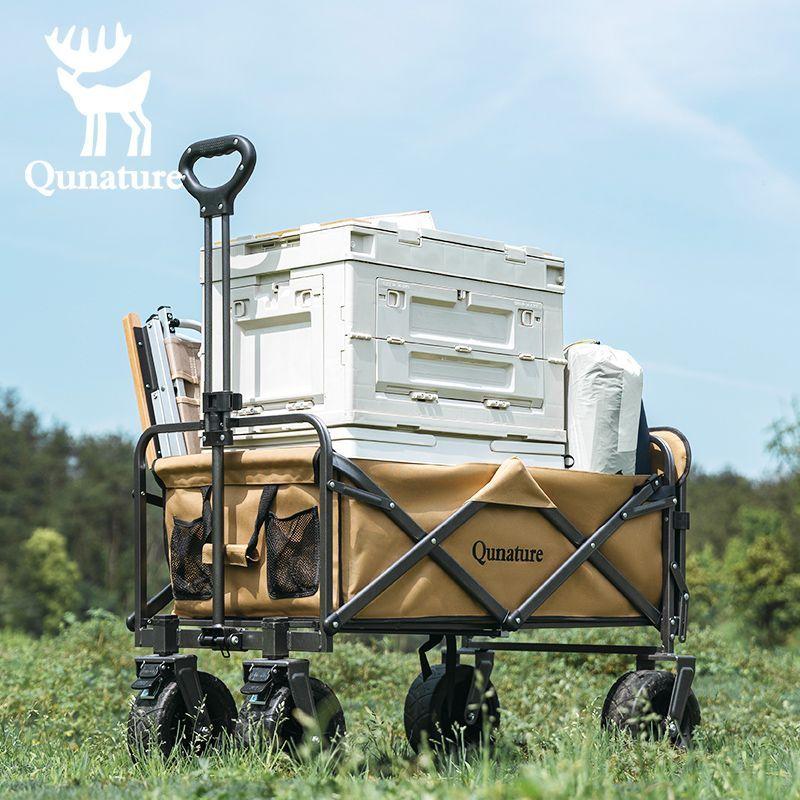 Carro Plegable de Camping Qunature 4 Ruedas Todoterreno 150kg-3