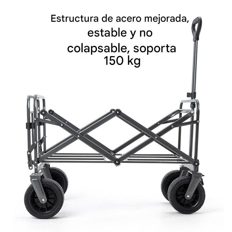 Carro Plegable de Camping Qunature 4 Ruedas Todoterreno 150kg-4