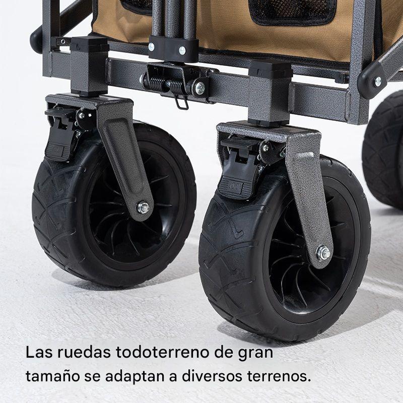 Carro Plegable de Camping Qunature 4 Ruedas Todoterreno 150kg-5