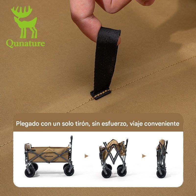 Carro Plegable de Camping Qunature 4 Ruedas Todoterreno 150kg-6