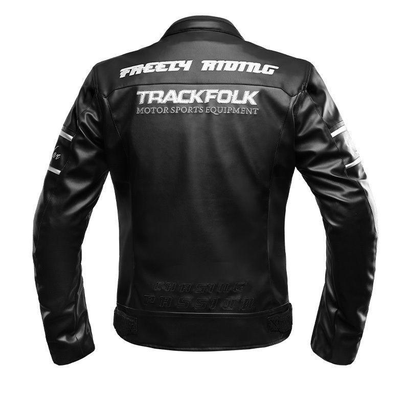 Motowolf JM1 Chaqueta Cuero PU Para Moto Con Protección CE-1