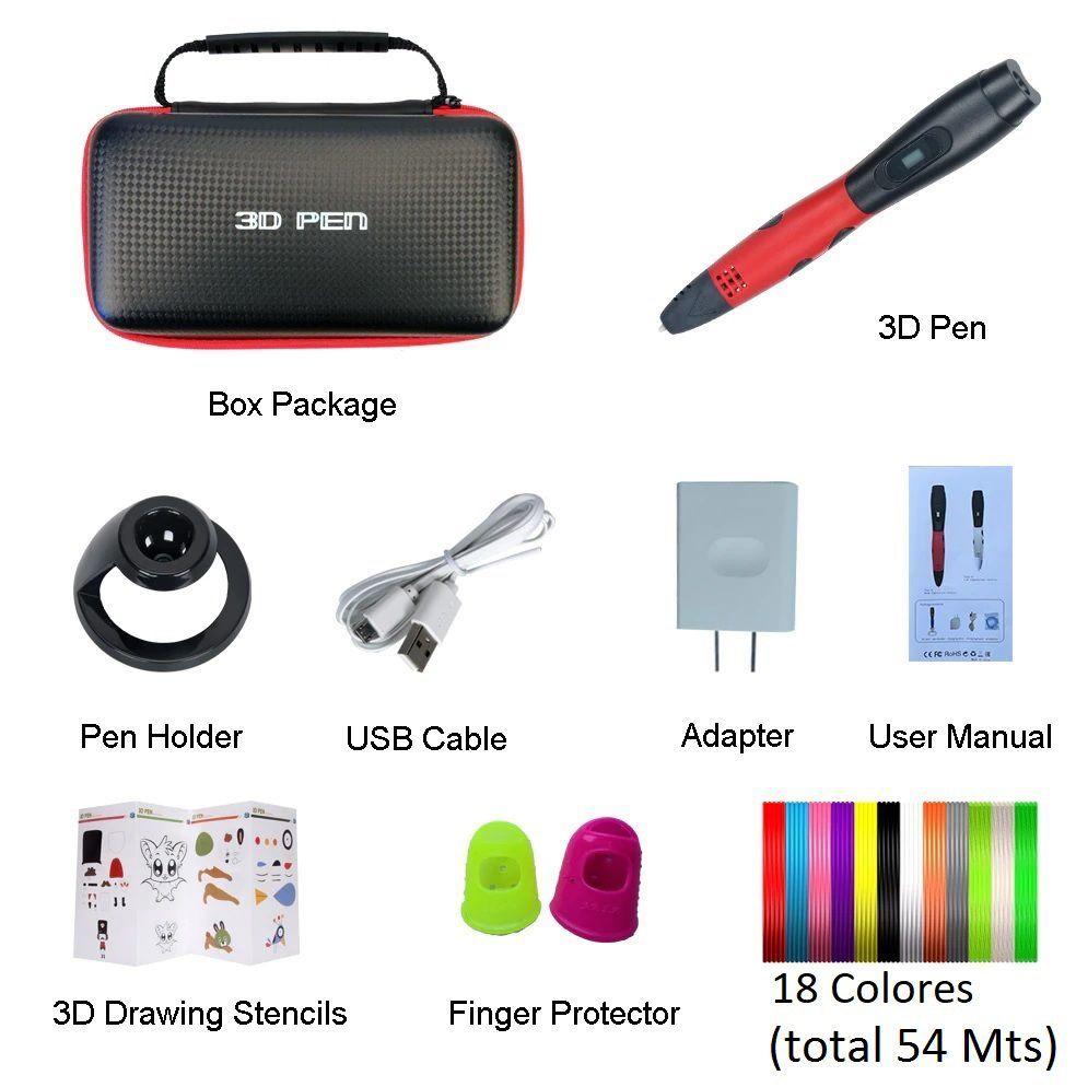 Boligrafo de impresión 3D ABS Smaffox SM-01 54M + Estuche-4