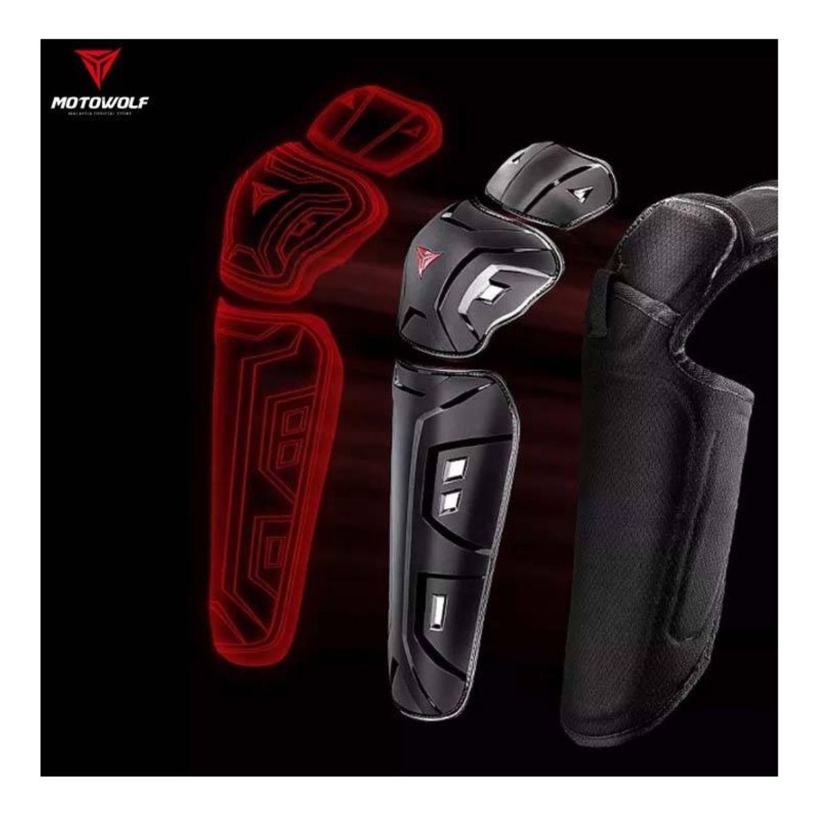 Rodilleras Largas para Motociclismo  Motowolf 1029HX-BK-6