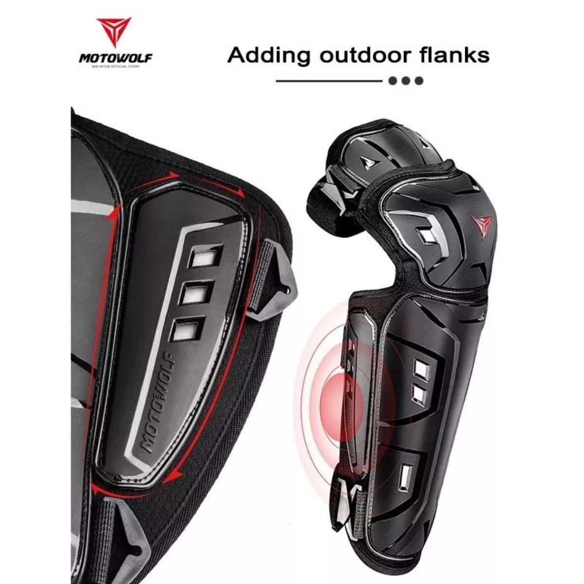 Rodilleras Largas para Motociclismo  Motowolf 1029HX-BK-7