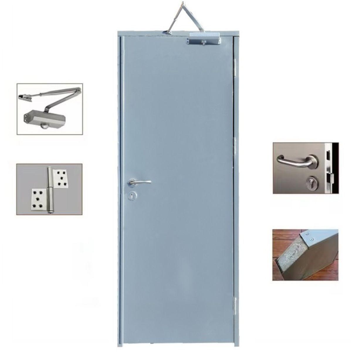 Puerta de Acero, puerta de seguridad aprueba de fuego F60 80x200cm - Izquierda-4