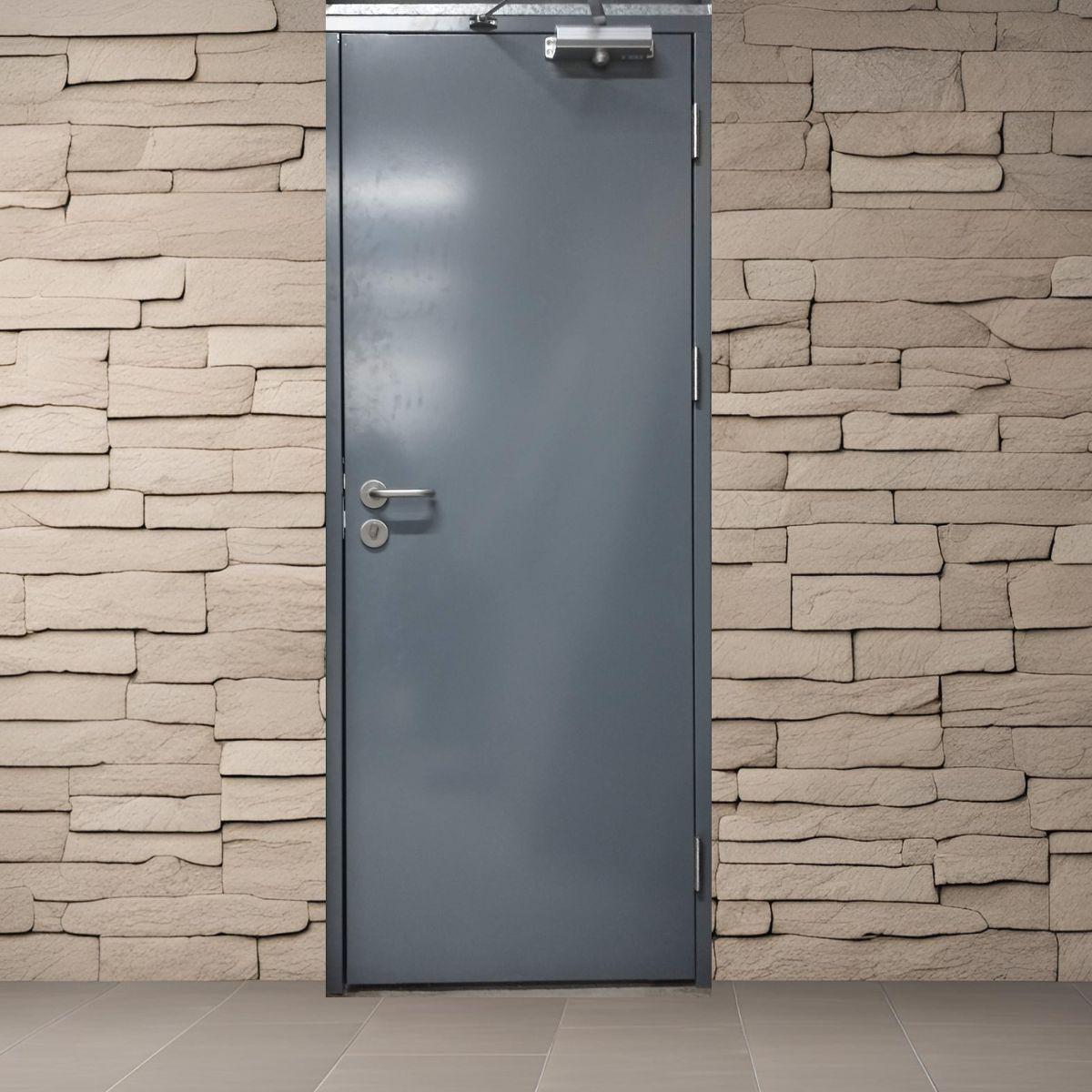 Puerta de Acero, puerta de seguridad aprueba de fuego F60 80x200cm - Izquierda-5