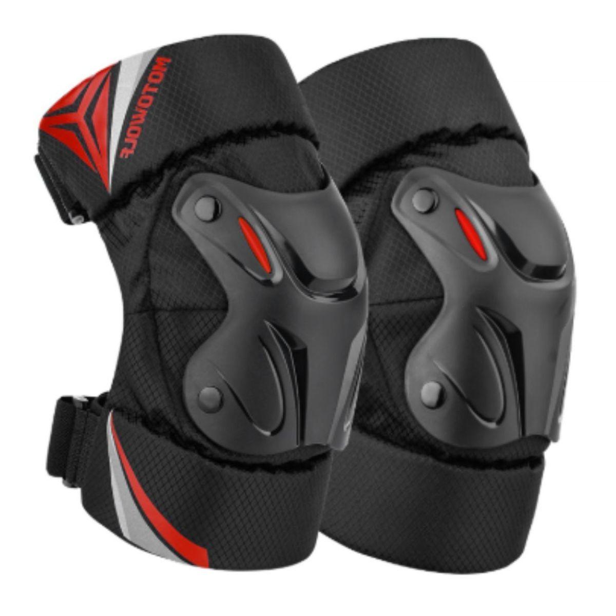 Rodilleras Cortas  para motociclismo Motowolf 1010 Blak-Red-3