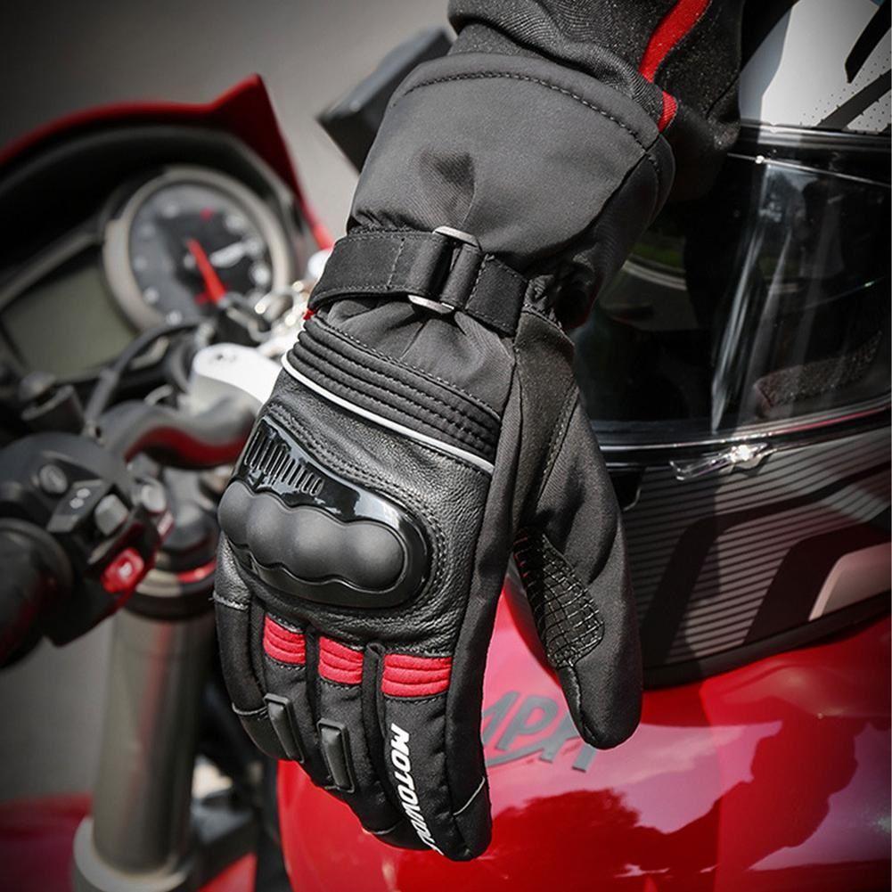 Guantes para motociclismo de Invierno Motowolf MDL0318 - Negro/Rojo-6