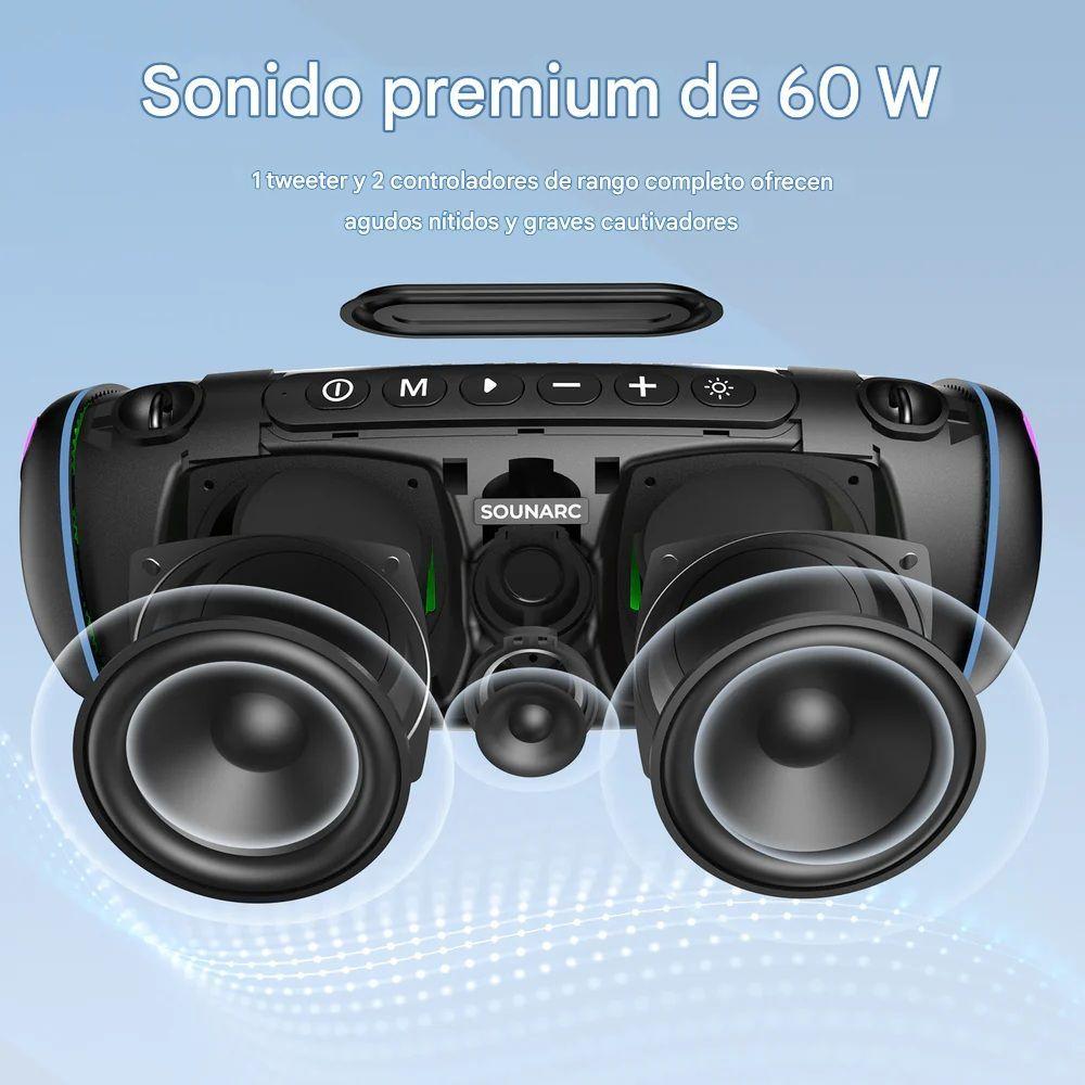 Parlante de exterior Bluetooth 60W IPX6 Sounarc R2-6