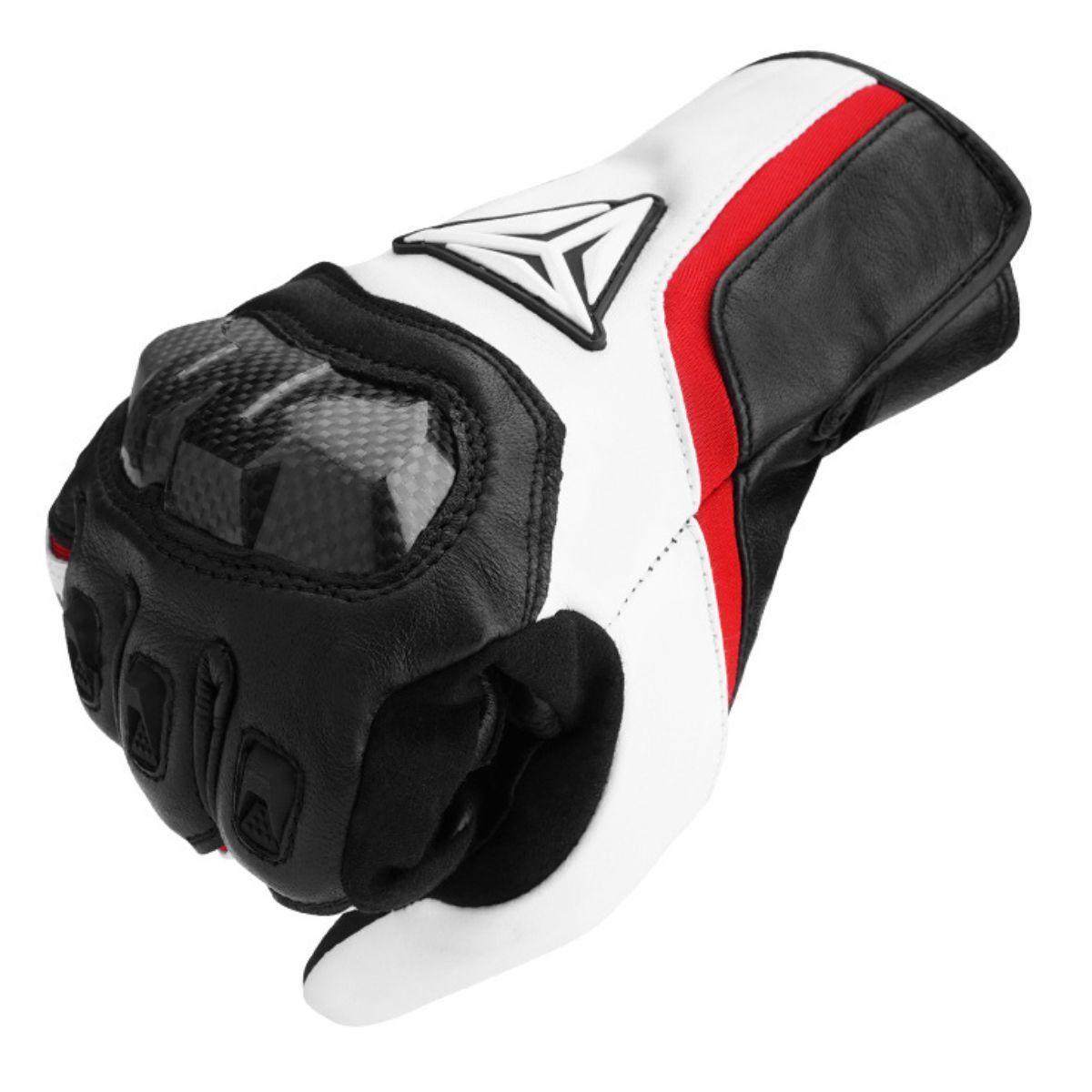 Guantes para motociclismo de cuero Motowolf MDL0305 - blanco-4