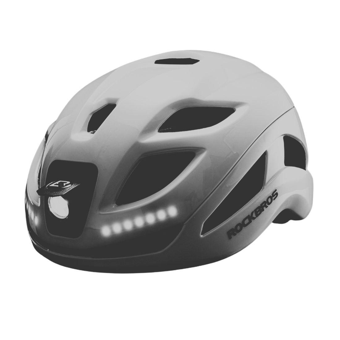 Casco de ciclismo con luces recargable Rockbros ZK-077 - plata-3