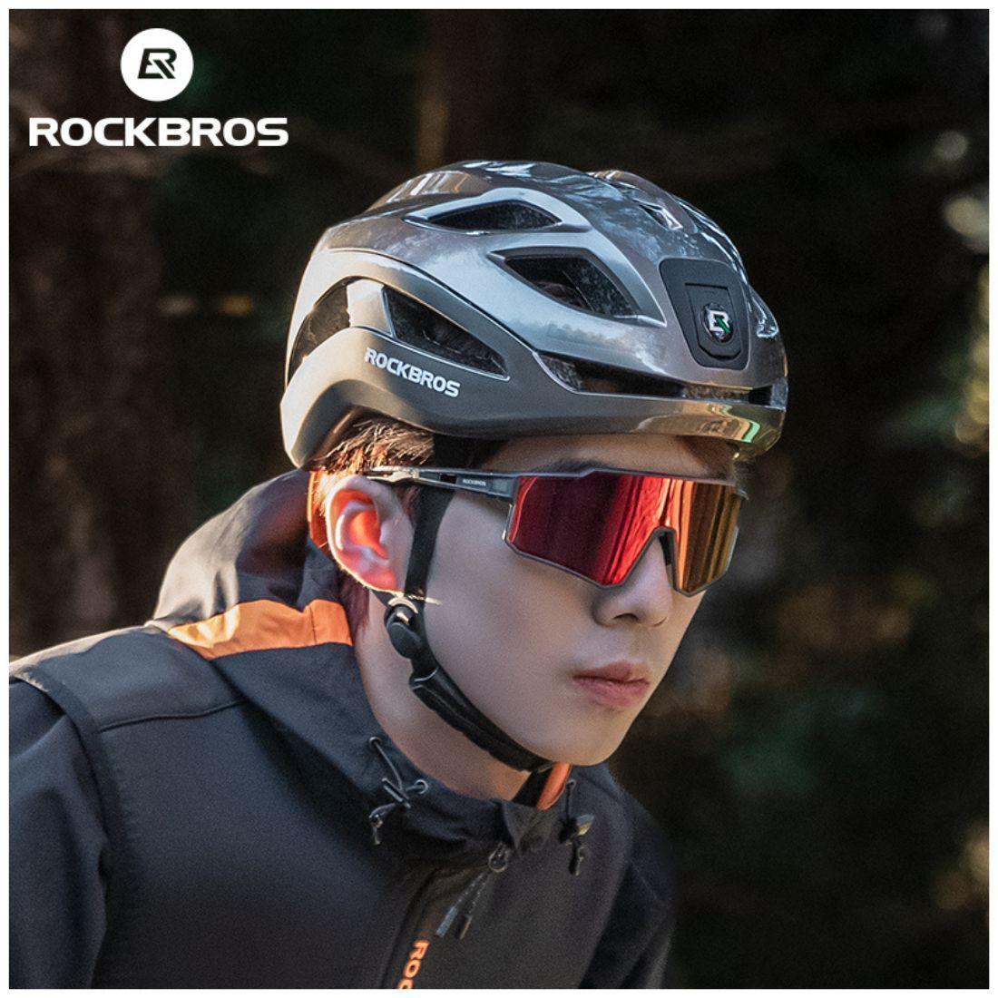 Casco de ciclismo con luces recargable Rockbros ZK-077 - plata-5