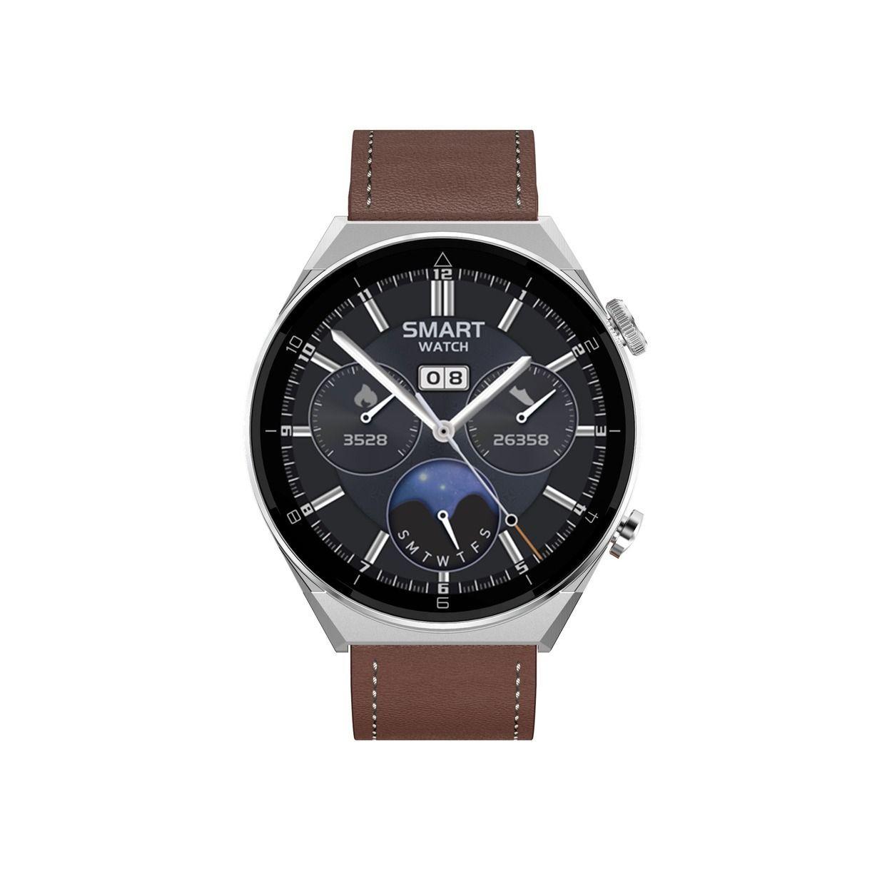 Smartwatch Reloj Inteligente Bluetooth llamadas DT3 PRO MAX - Plata Cuero/silicona-4