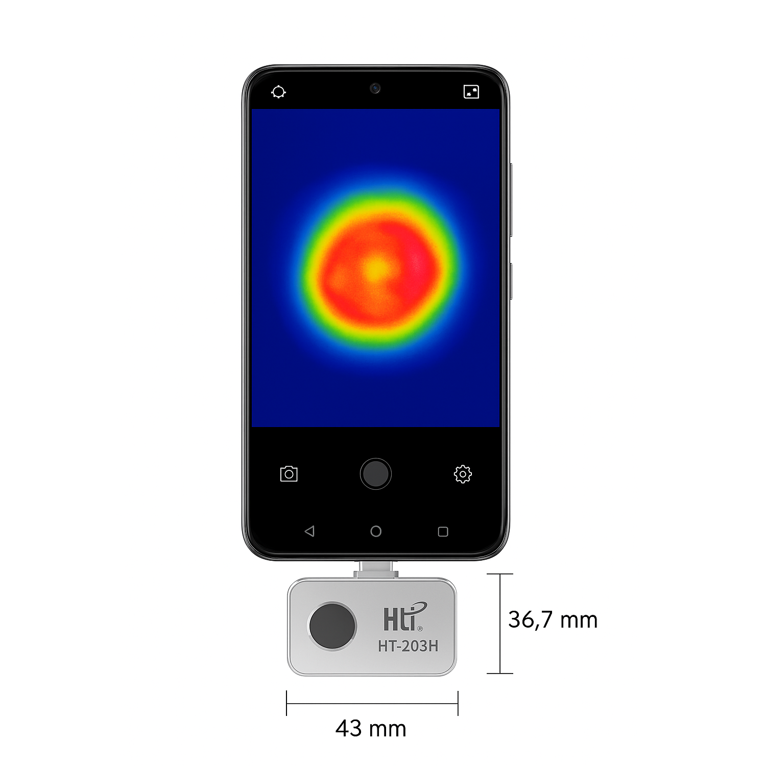 Cámara Térmica Infrarroja HTI HT-203H 256x192 USB-C Celular + Kit-2