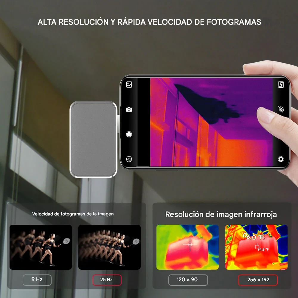Cámara Térmica Infrarroja HTI HT-203H 256x192 USB-C Celular + Kit-5