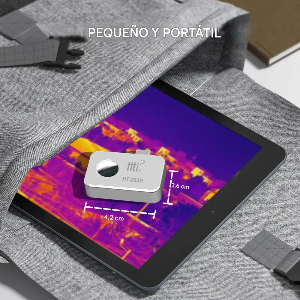 Cámara Térmica Infrarroja HTI HT-203H 256x192 USB-C Celular + Kit-7