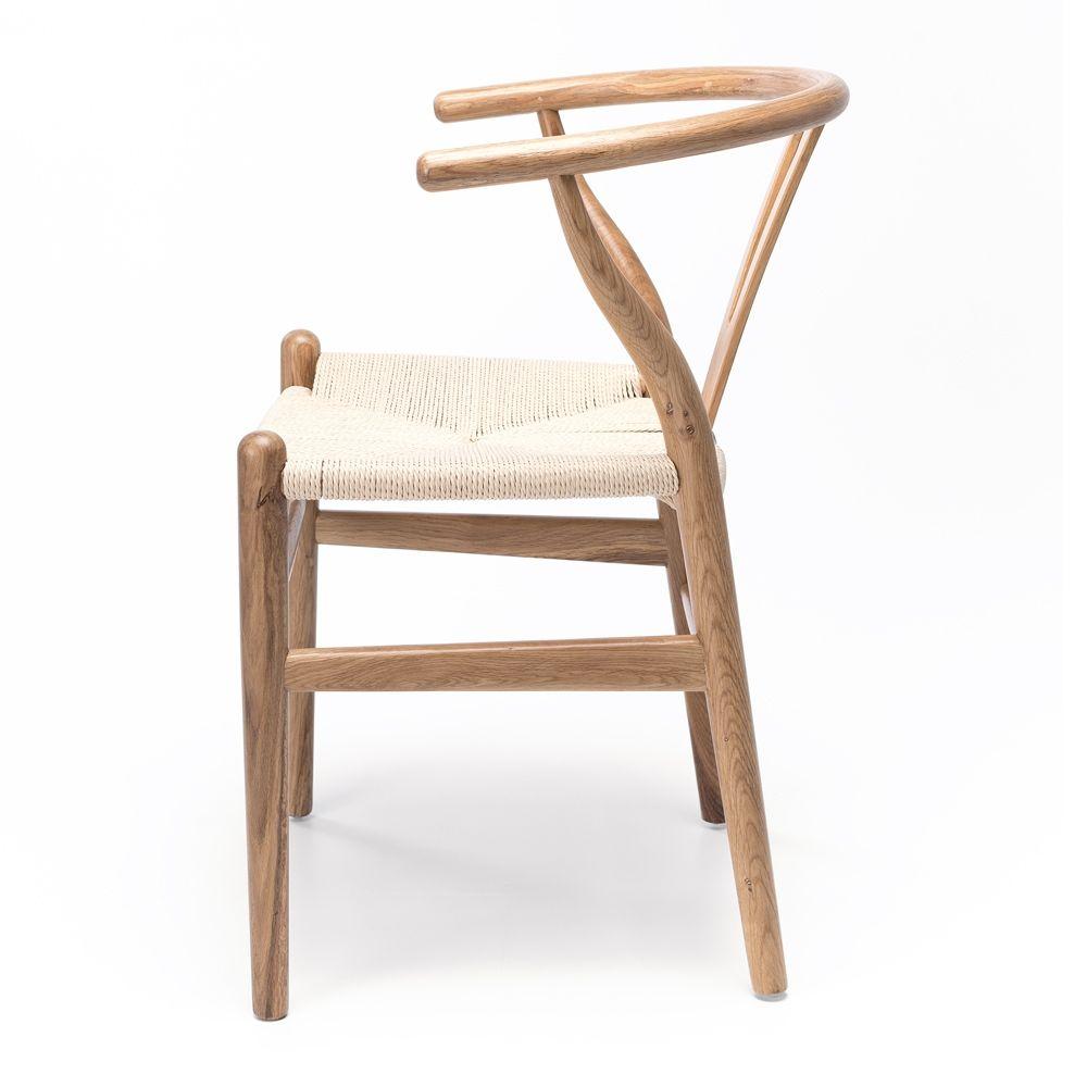 Pack 2 sillas de Madera Wishbone Asiento de cuerda LF9-01 - Natural-3