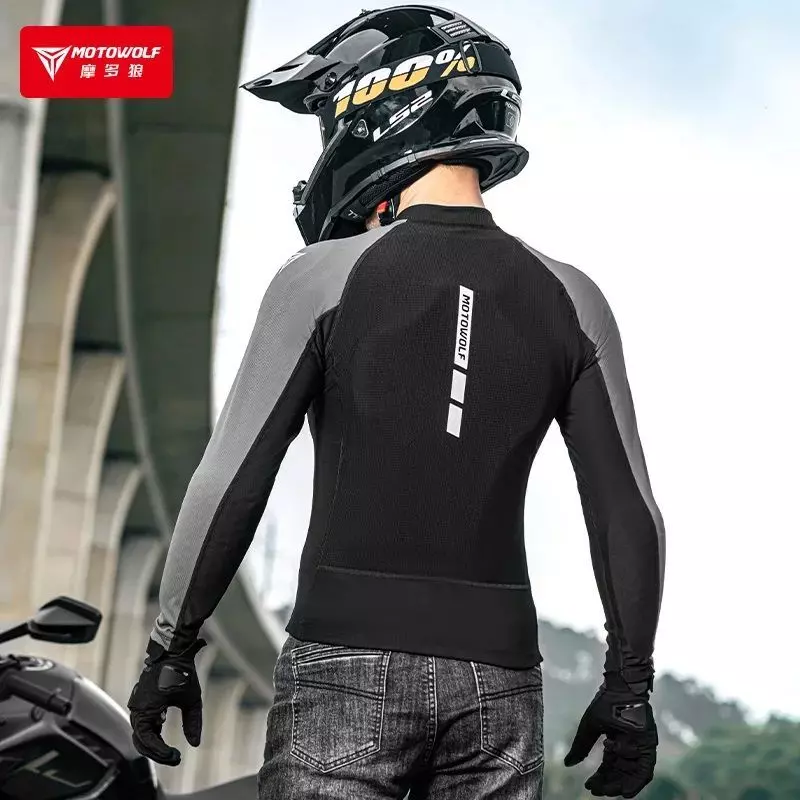 Chaqueta Ajustada Con Protecciones Para Motociclismo Motowolf MDL1032-2