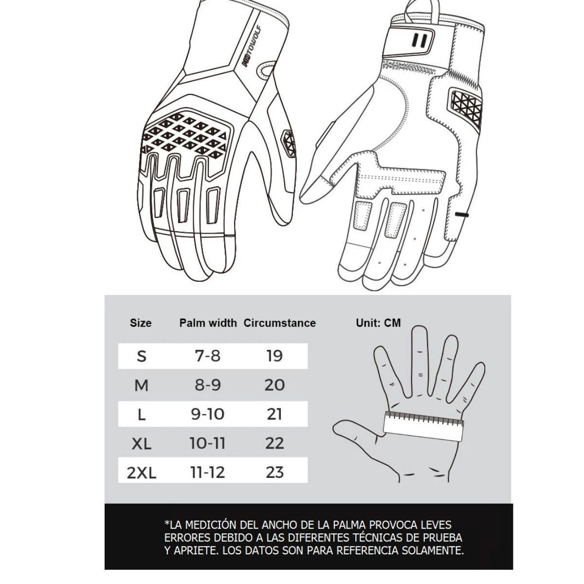 Guantes para motociclismo Motowolf 0338-8
