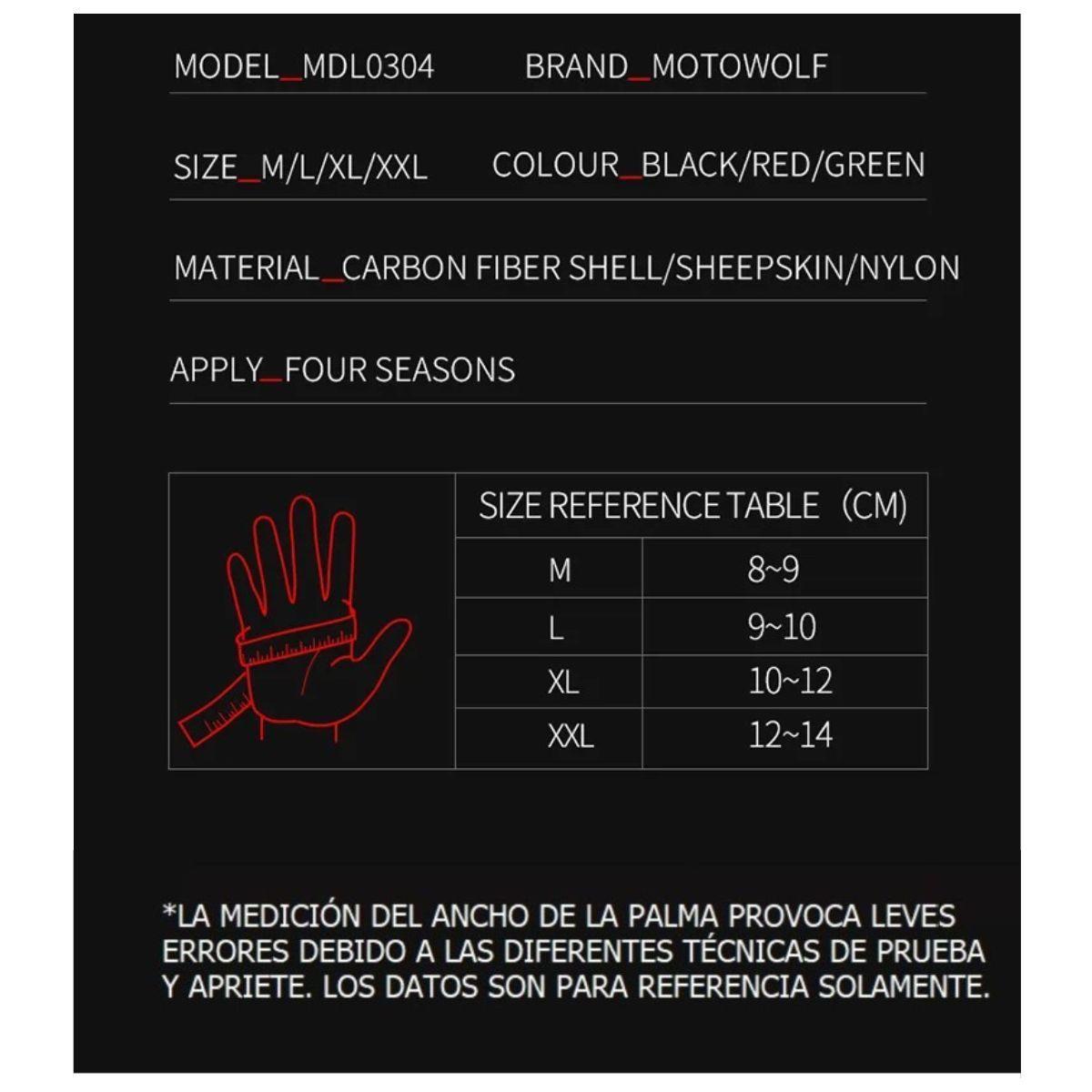 Guantes de para Motociclismo Motowolf 0304-9