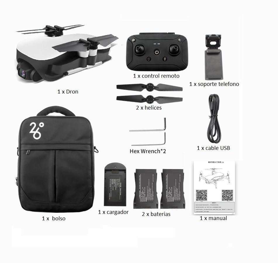 Dron JJRC X12 GPS 5G FPV 1200 m estabilizador 2 Baterías-4