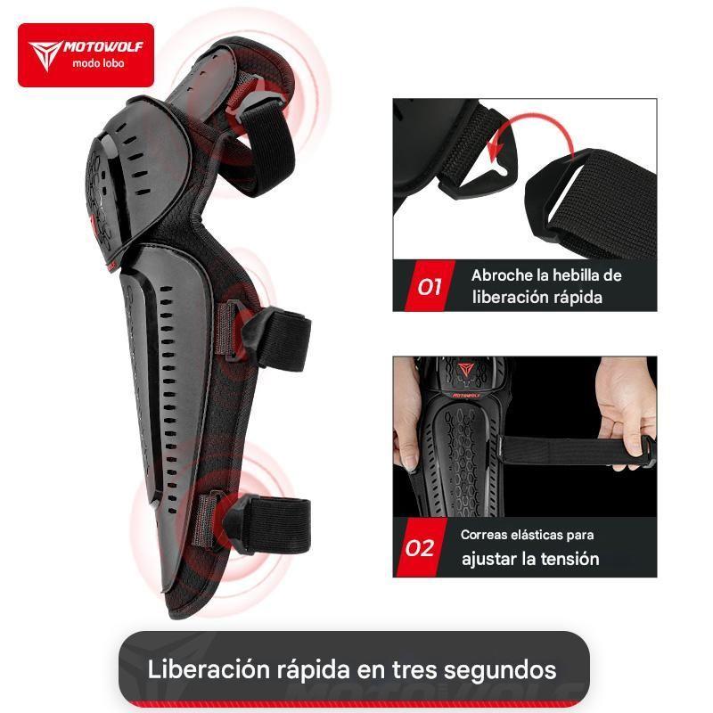 Motowolf MDL1016B rodilleras reflectantes con interior de felpa-5