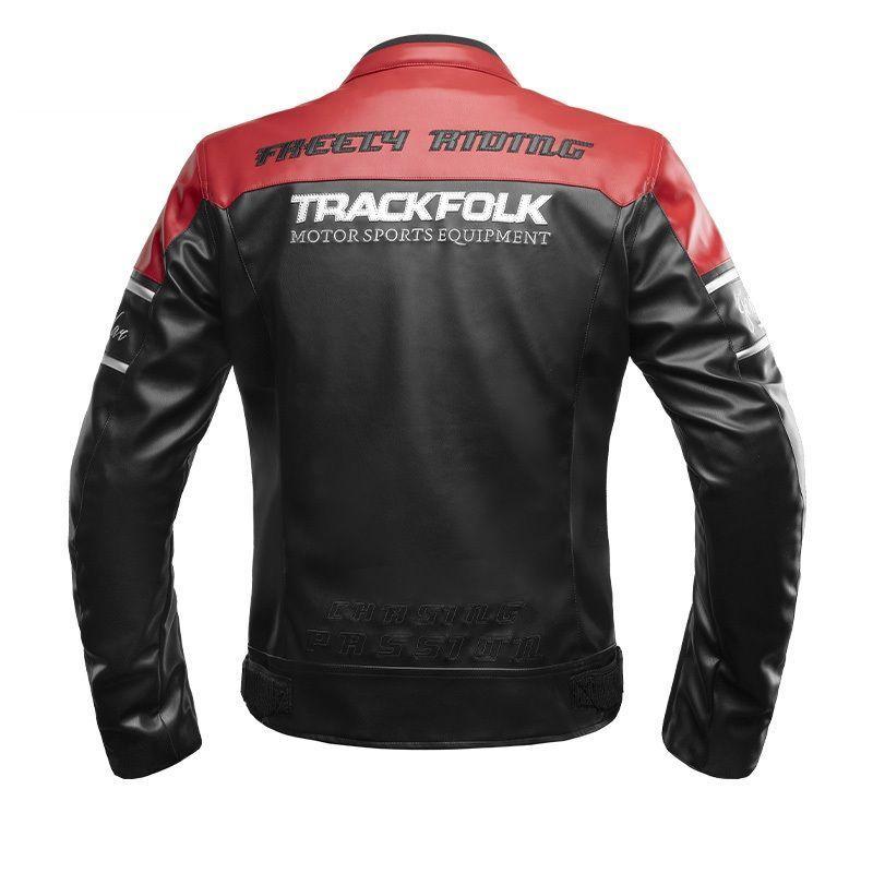 Chaqueta Moto Hombre Cuero PU Invierno Con Protección CE Motowolf-2