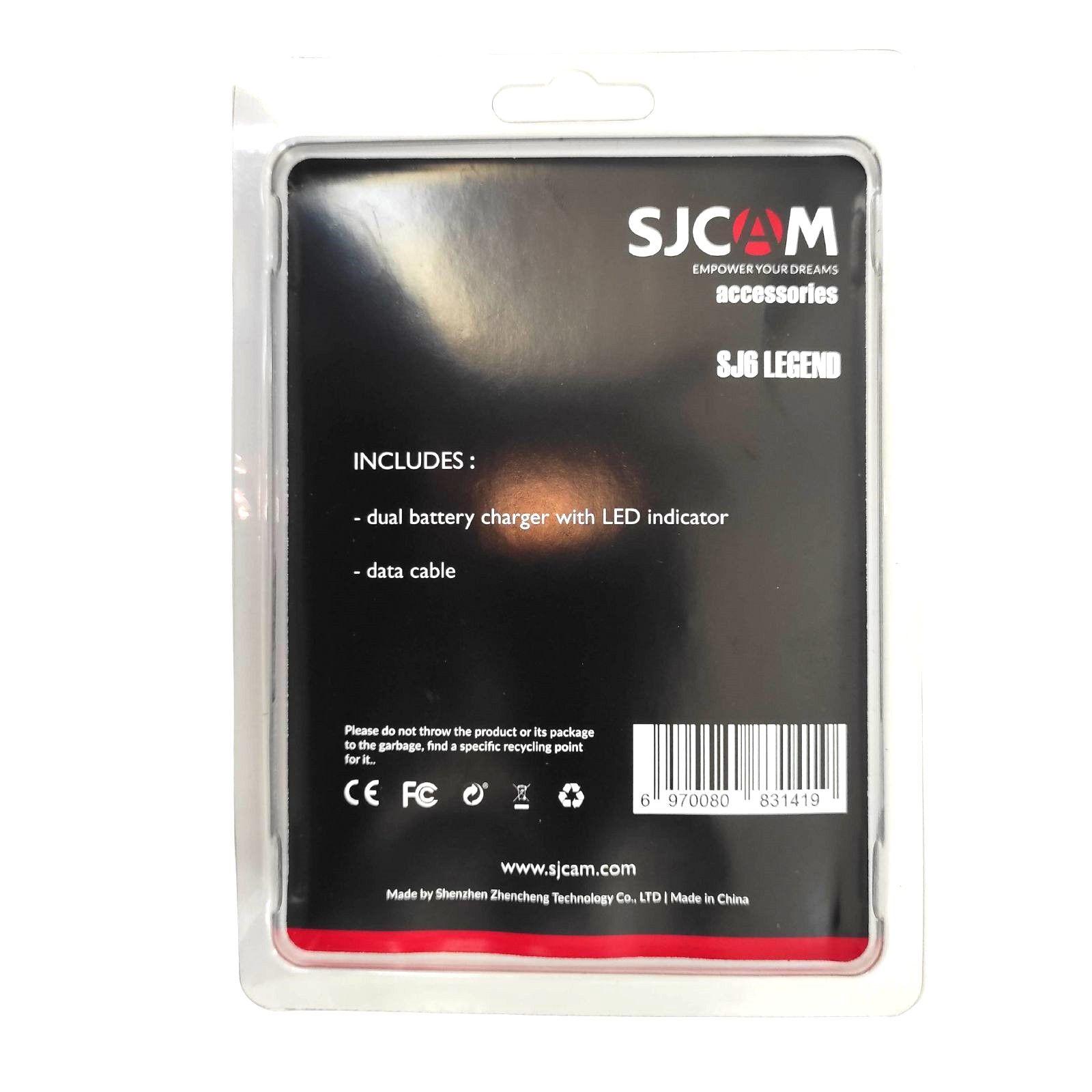 Cargador de baterías DUAL para cámaras deportivas SJCAM SJ6 Legend / SJ6 pro-5