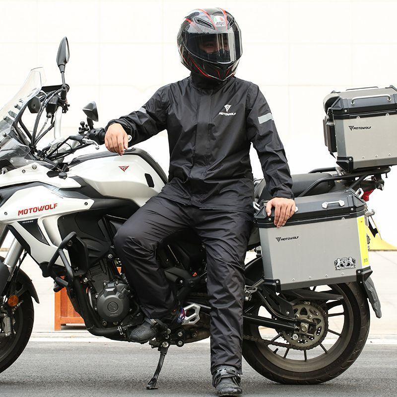 Traje Impermeable para moto y ciclismo MotoWolf 0401 - negro-4