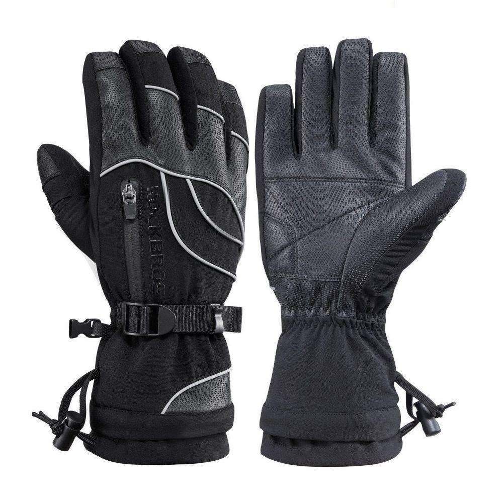 Rockbros S133 Guantes de invierno Ski, motociclismo, Ciclismo - Negro-0