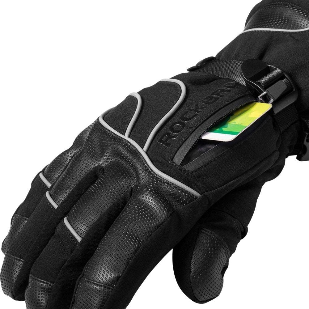 Rockbros S133 Guantes de invierno Ski, motociclismo, Ciclismo - Negro-3