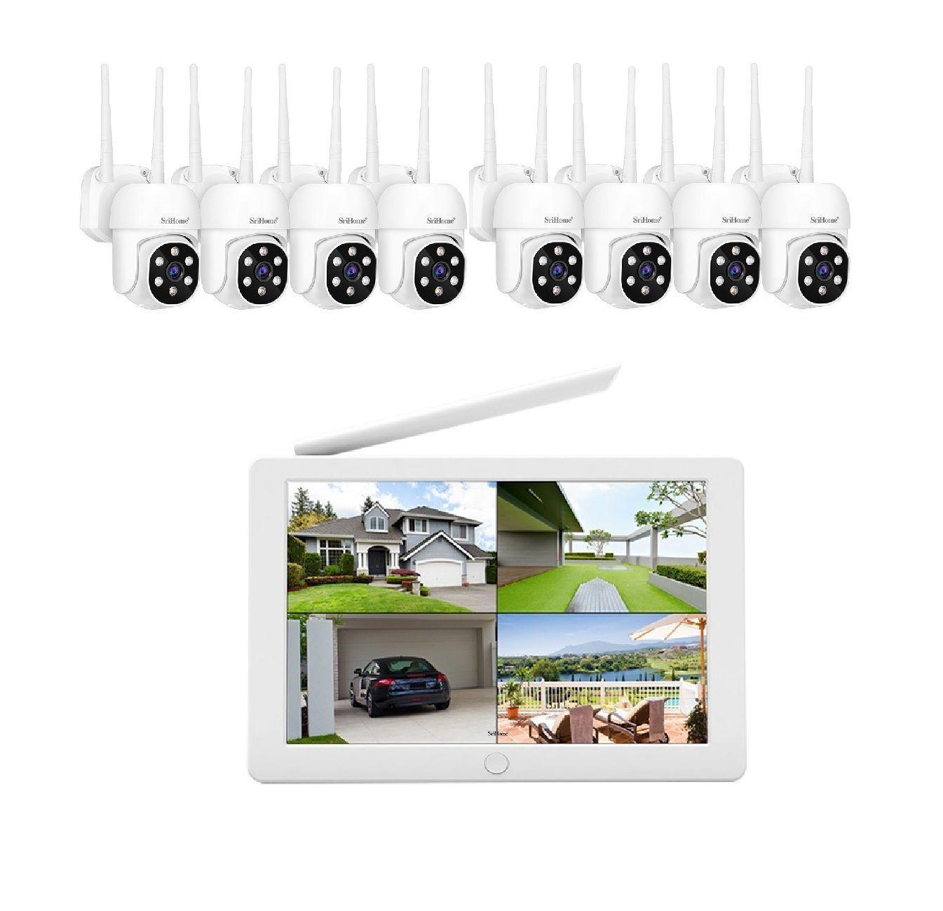 Kit NVR Srihome 8 camaras IPC030 PTZ Wifi 2MP NVR NVS009 con pantalla 8CH-2