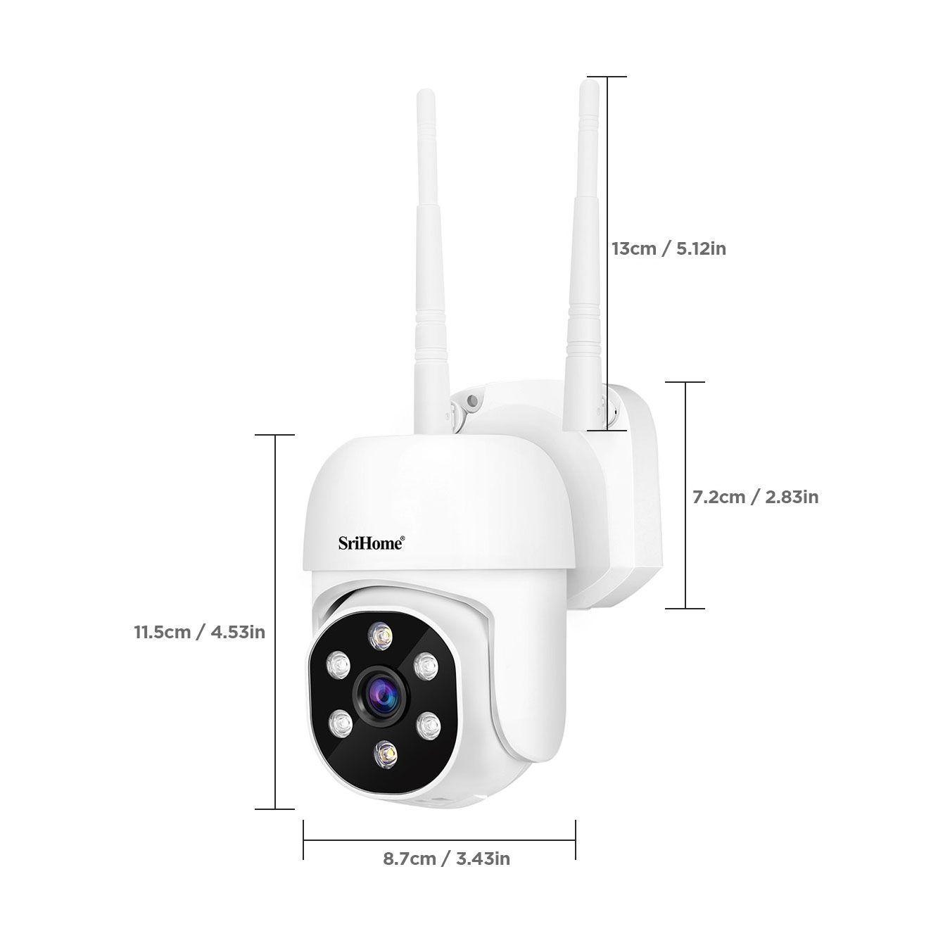 Kit NVR Srihome 8 camaras IPC030 PTZ Wifi 2MP NVR NVS009 con pantalla 8CH-4