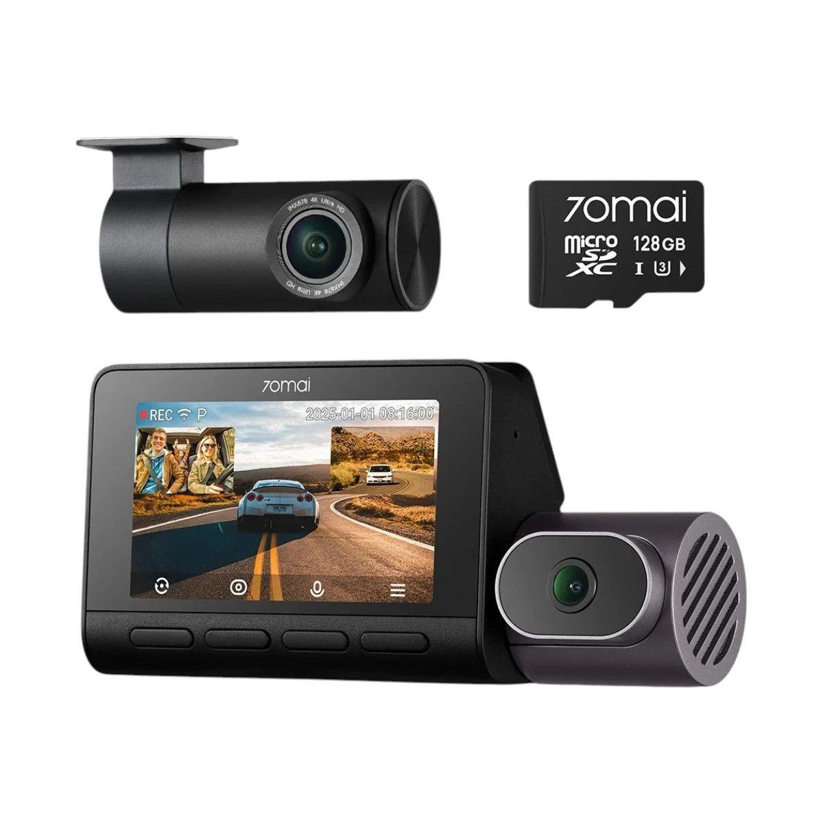 70mai T800 Cámara Vehicular Triple Canal HDR 4K/1080p/1080p con WiFi 6, GPS, IA y MicroSD 128GB-8