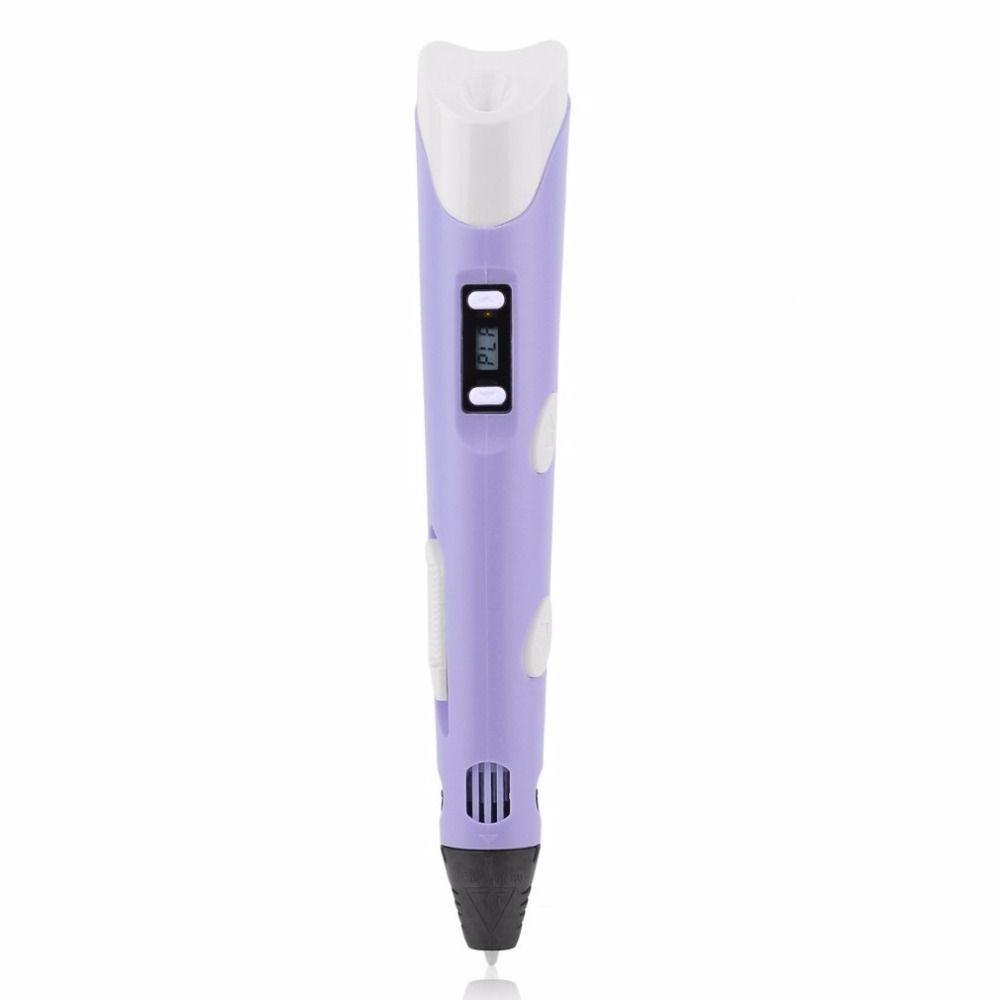 Boligrafo de impresión 3D ABS 3D PEN-2 RP100B LCD 1,75 mm - Purpura + Set filamentos 200m-1