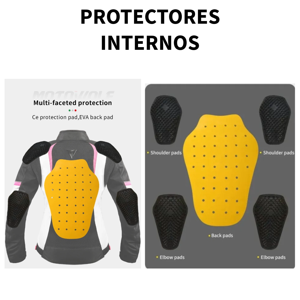 Chaqueta de motociclismo Para Mujer Motowolf Oxford 610D 0517-BK-3