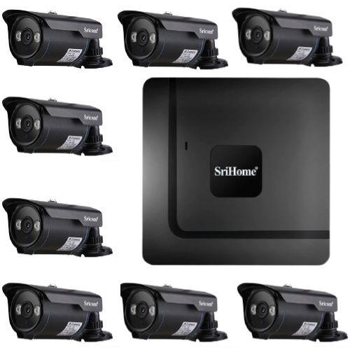 Kit NVR Srihome: 8 camaras SP007 + NVR NVS003 16CH-4