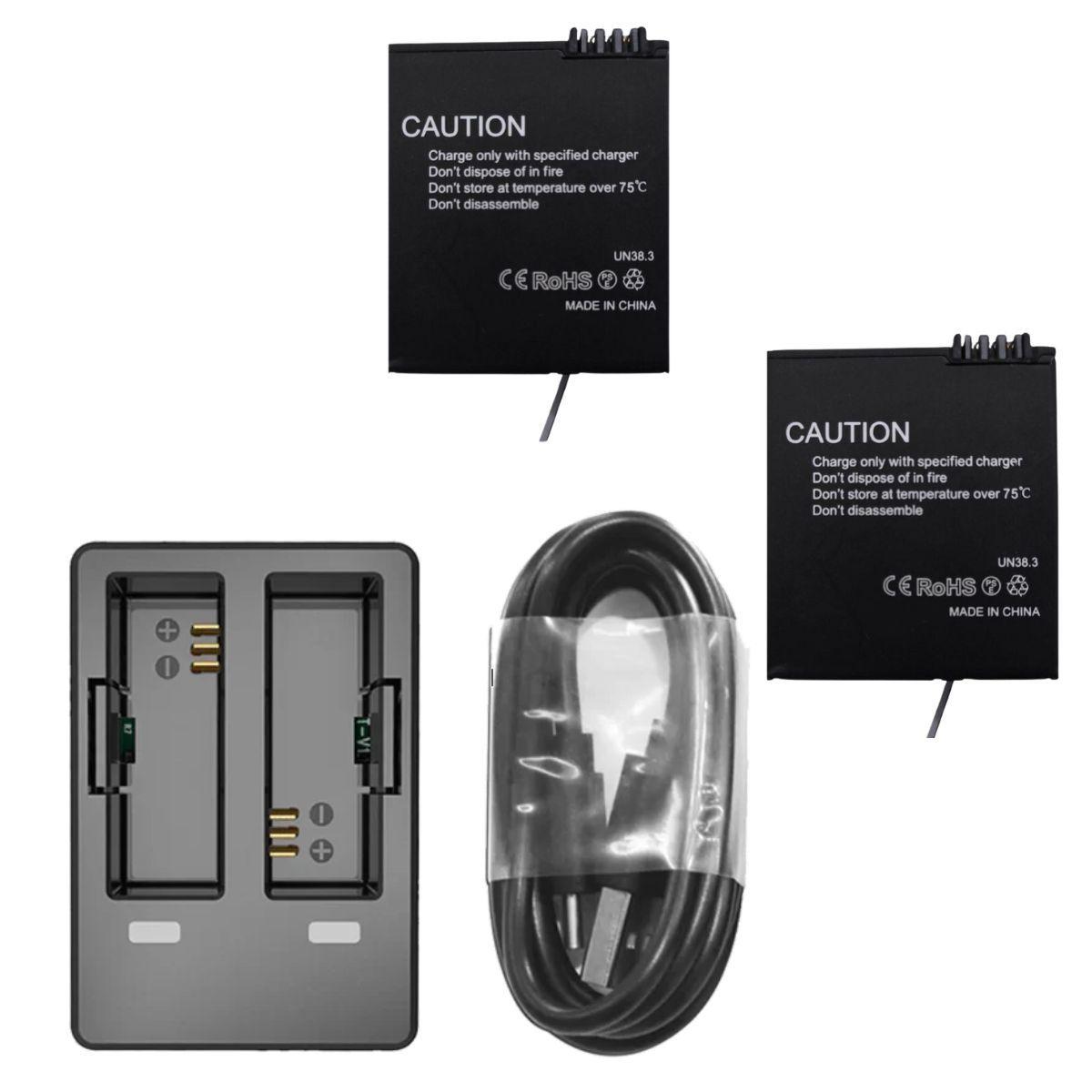 Pack Cargador de baterías Dual y 2 Baterías para cámaras Sjcam SJ10 y SJ11-2