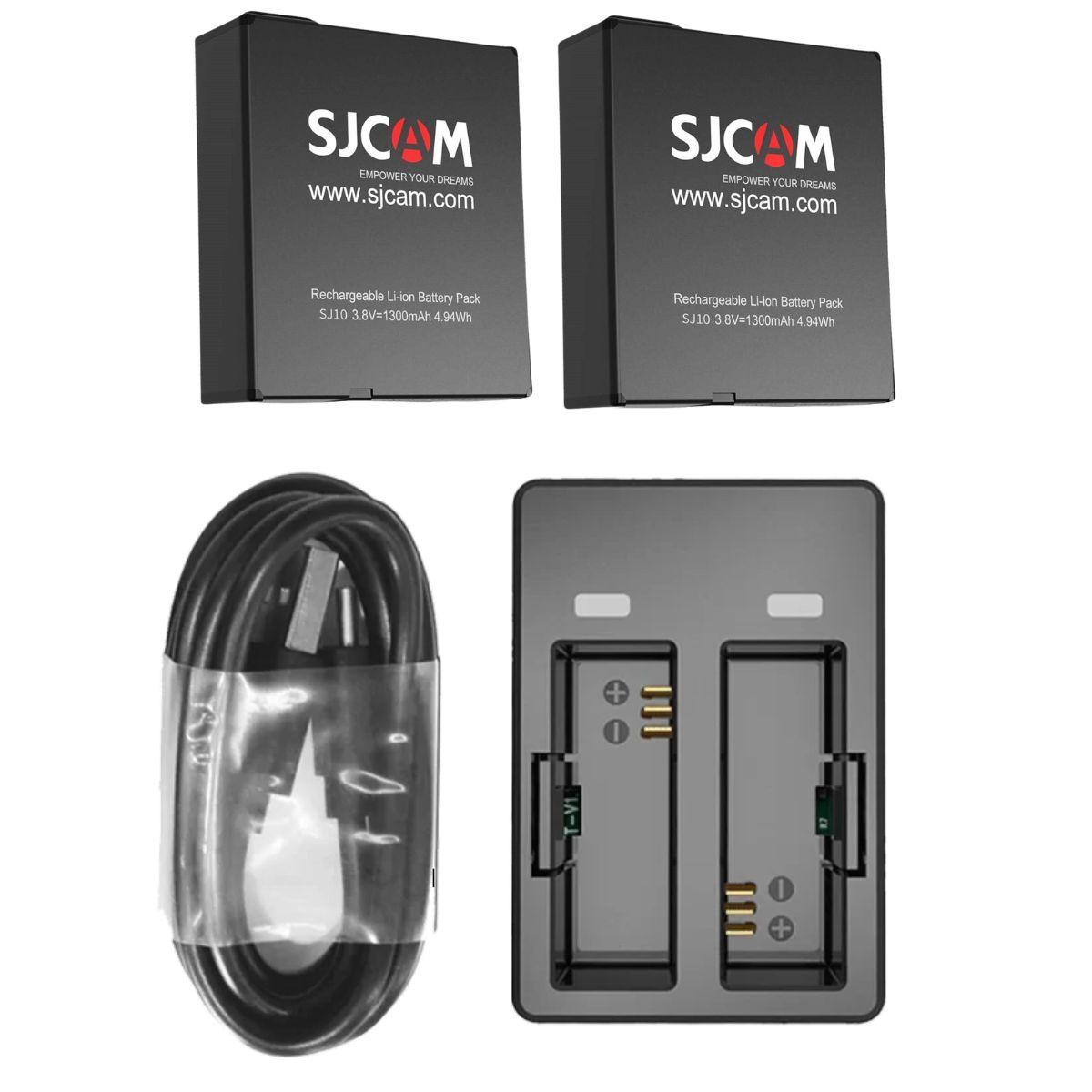 Pack Cargador de baterías Dual y 2 Baterías para cámaras Sjcam SJ10 y SJ11-3