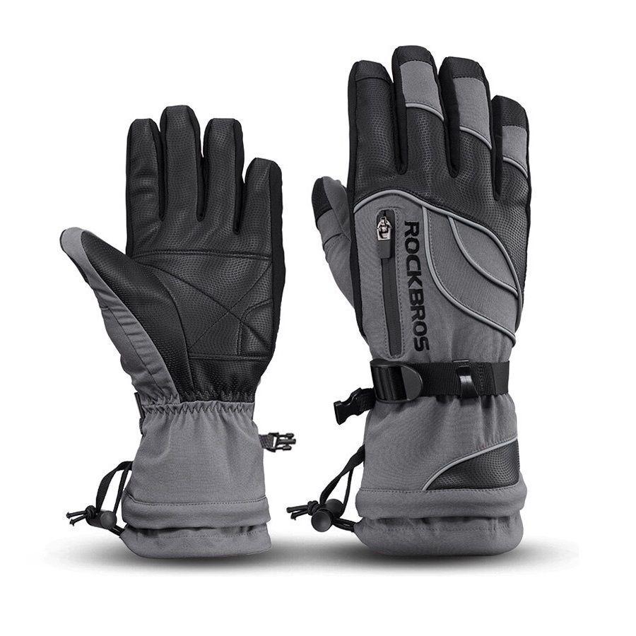 Rockbros S133 Guantes de invierno Ski, motociclismo, Ciclismo - Gris-0