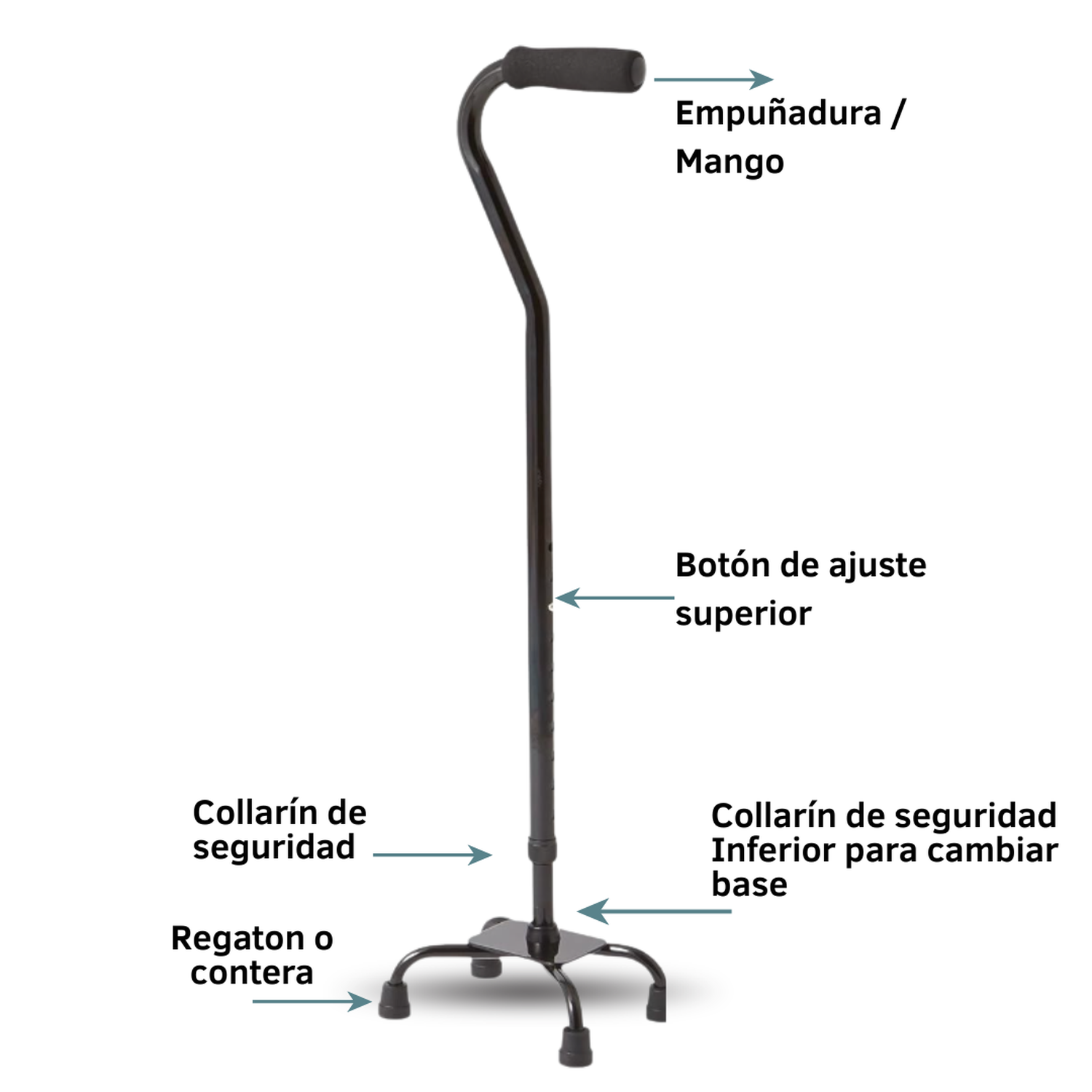 Bastón de apoyo cuatro patas-1