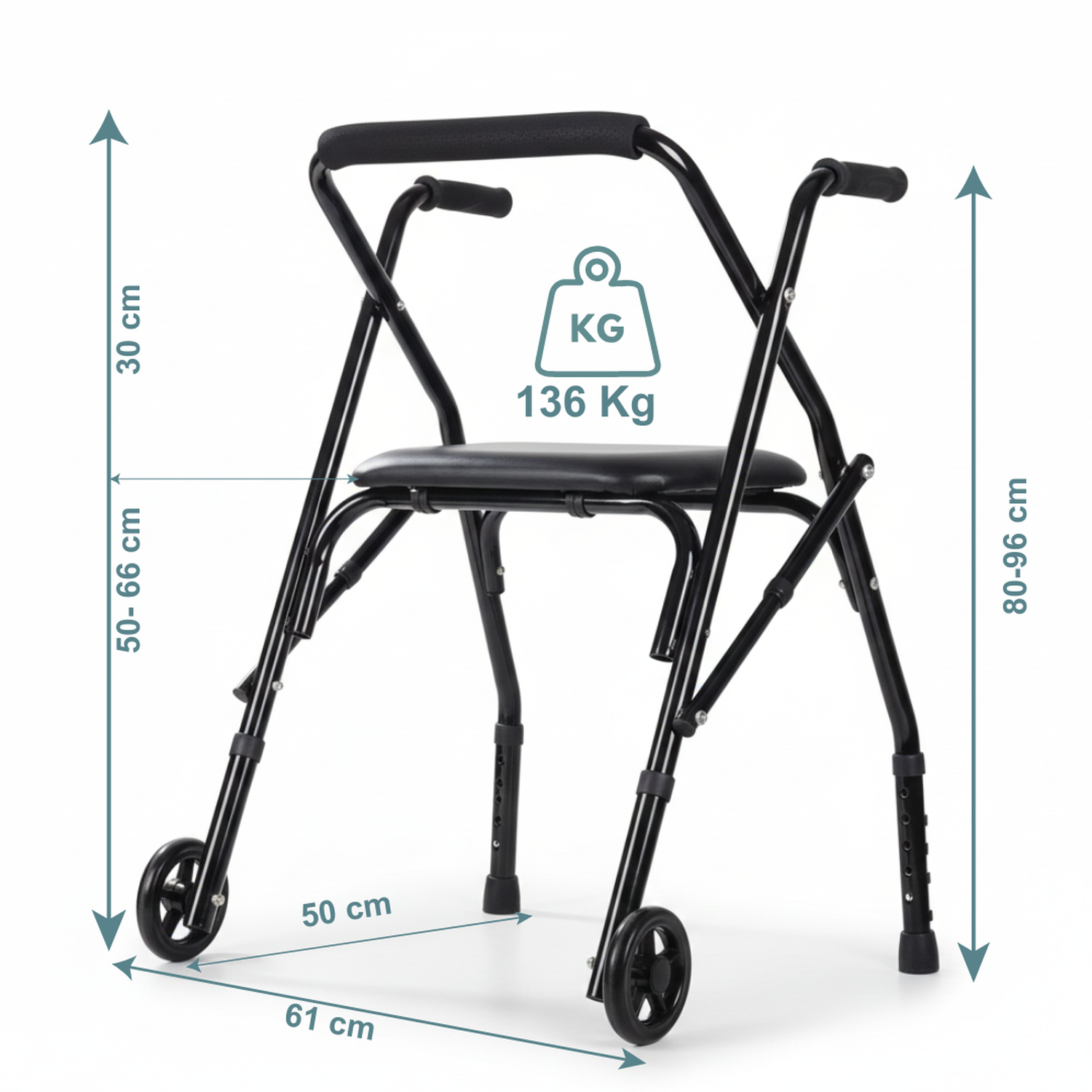 Andador, Burrito con Asiento Y 2 Ruedas plegable-2