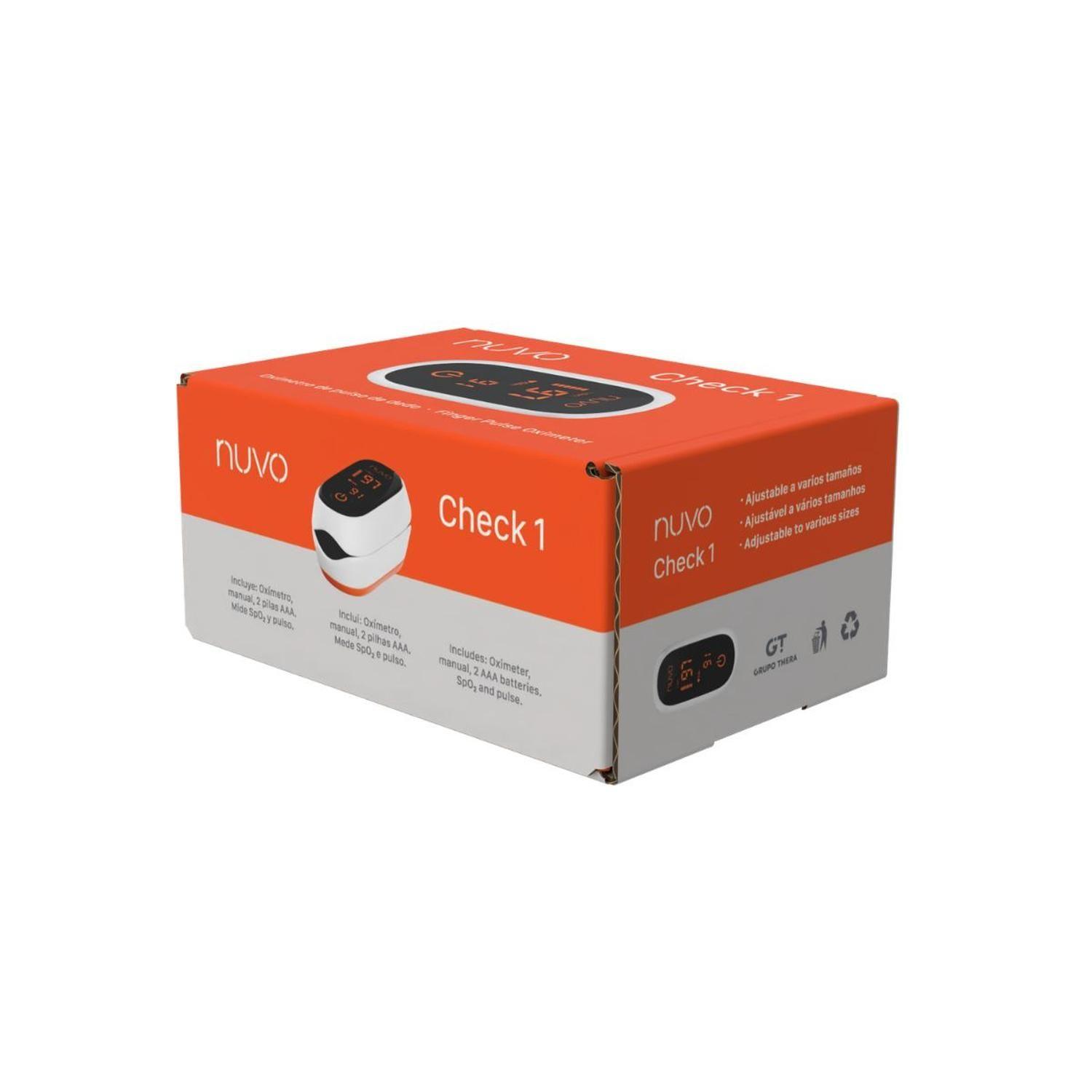 Oximetro de pulso de dedo Nuvo Check 1-5