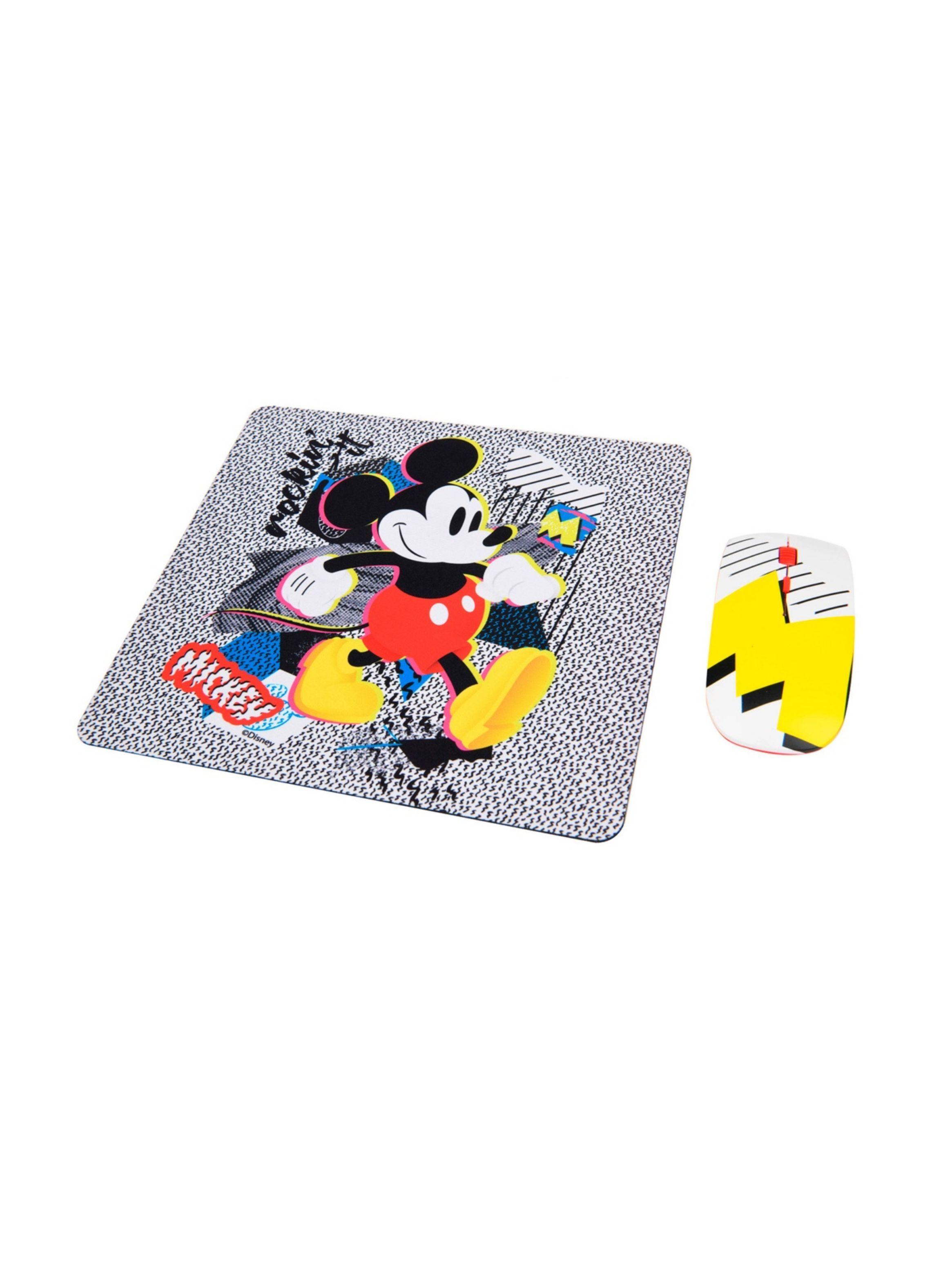 Kit mouse inalámbrico Mickey diseño gamer y mouse pad-0