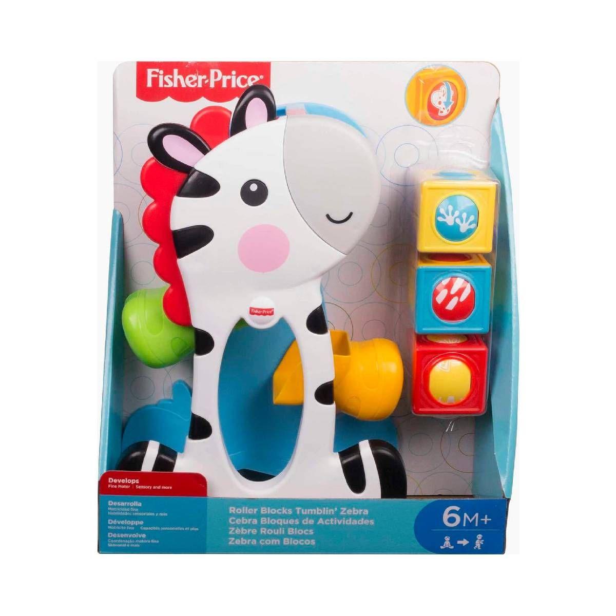 Juguete didáctico Fisher Price cebra bloques para bebé-6