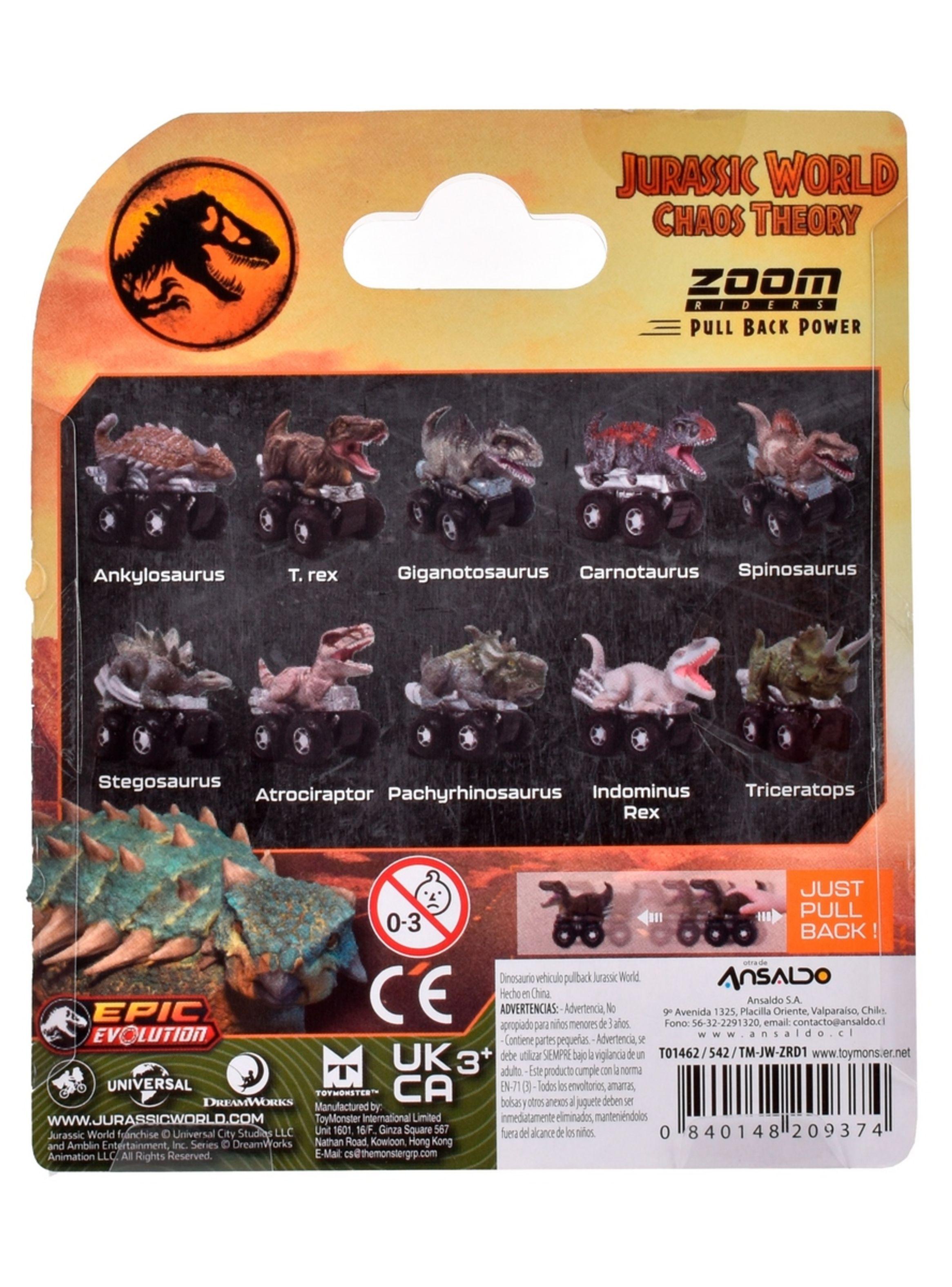 Vehículo Pullback Jurassic World Stegosaurus figuras-3