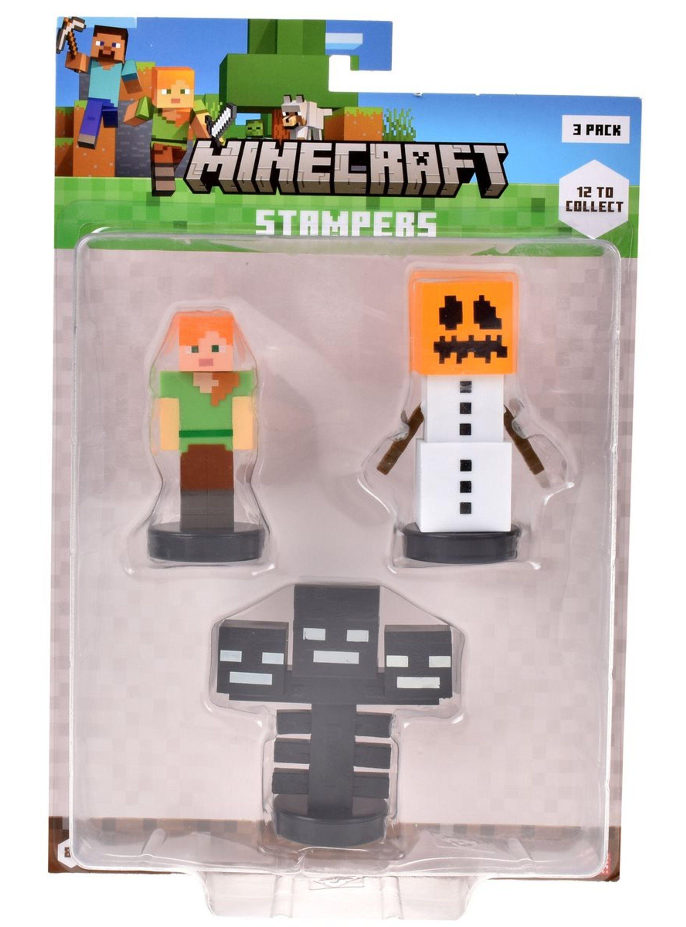 PACK DE 3 FIGURAS TIMBRE MINECRAFT - GOLEM DE NIEVE-2