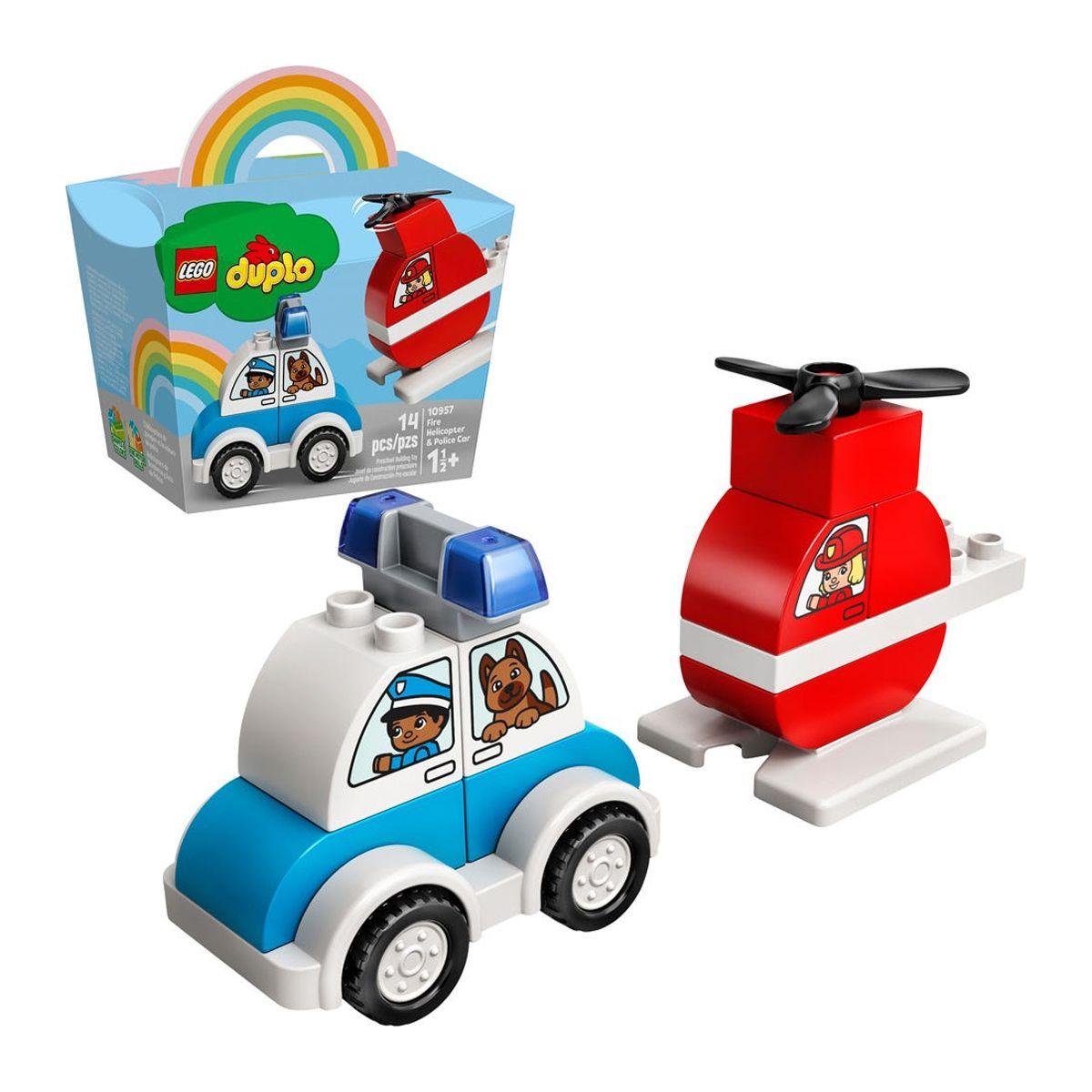Helicóptero De Bomberos Y Auto De Policía Lego Duplo-0