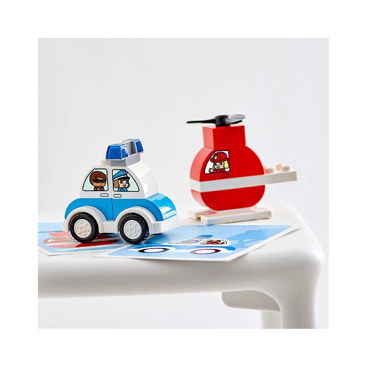 Helicóptero De Bomberos Y Auto De Policía Lego Duplo-2