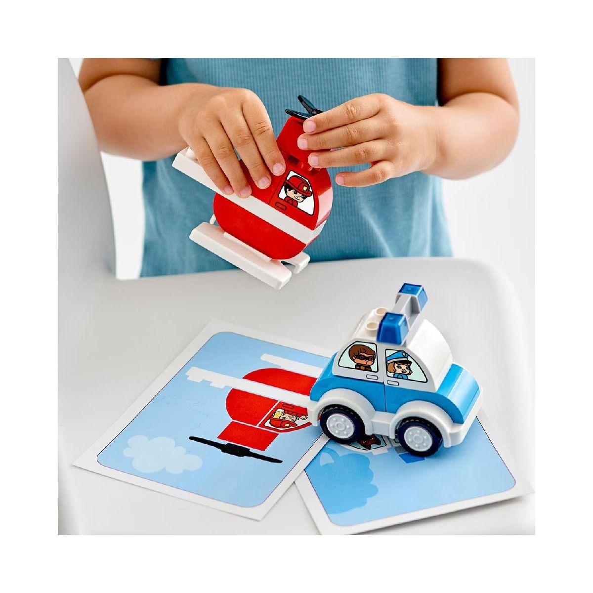 Helicóptero De Bomberos Y Auto De Policía Lego Duplo-4